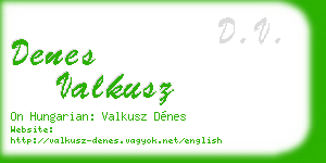 denes valkusz business card